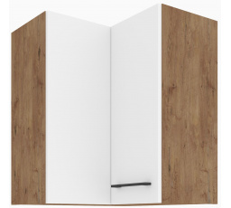 Horní rohová skřínka VEGAS - 60 x 60 GN-72 2F (90°), Dub Lancelot / Bílý lesk