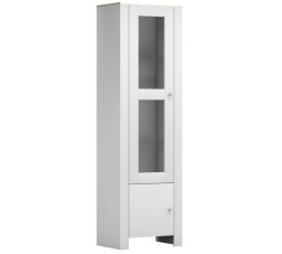 AGAWA 01 Vitrin, Fehér/Hickory Tölgy