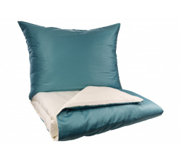 Francouzské povlečení Satén UNI DUO 200x200, 70x90cm petrol/smetanová