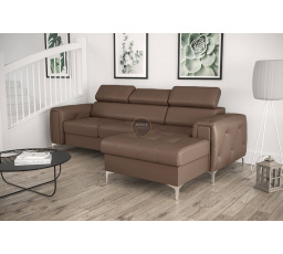 NAROŻNIK ORION MINI Z FUNKCJĄ SPANIA 255x165 CM SKÓRA NATURALNA - Skóry naturalne - Wybierz swój kolor , prawa