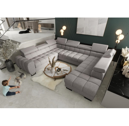 NAROŻNIK ROZKŁADANY ASPEN MAX I 265x350x225 CM - lewa , Odcienie szarości NAROŻNIK ROZKŁADANY ASPEN MAX I 265x350x225 CM - lewa , Odcienie szarości