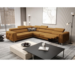 NAROŻNIK Z FUNKCJĄ RELAX ORION I 325x255 CM - lewa , Odcienie pomarańczowego