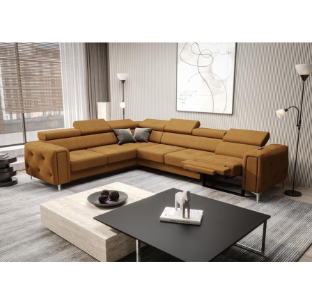 NAROŻNIK Z FUNKCJĄ RELAX ORION I 325x255 CM - lewa , Odcienie pomarańczowego