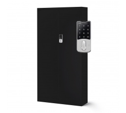 DANIEL irodai fém iratszekrény, 900 x 1850 x 400 mm, fekete