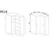 Sarokszekrény MEDIOLAN M14 Natural Hikora