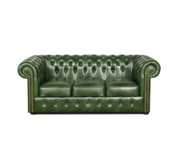 Pohovka Chesterfield Classic 3 kůže zelená