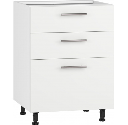 VENTO D3S-60/82 alsó konyhaszekrény, fehér matt