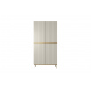 Dwudrzwiowa szafa Nicole z ukrytymi szufladami i metalowymi nogami 100 cm - kaszmir / złote nóżki