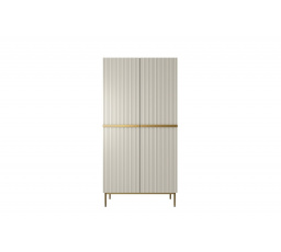 Dwudrzwiowa szafa Nicole z ukrytymi szufladami i metalowymi nogami 100 cm - kaszmir / złote nóżki