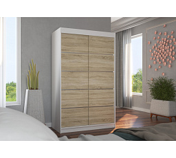 Tolóajtós szekrény BENISSO 120 Fehér+Sonoma