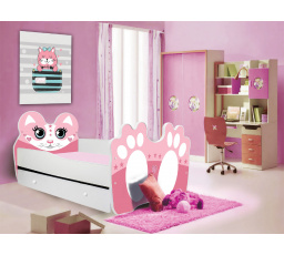 Ágy matraccal és fiókkal BEAR PINK 160x80 Rózsaszín