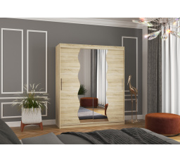 Tolóajtós szekrény tükörrel KANSAS 180 Sonoma+Sonoma