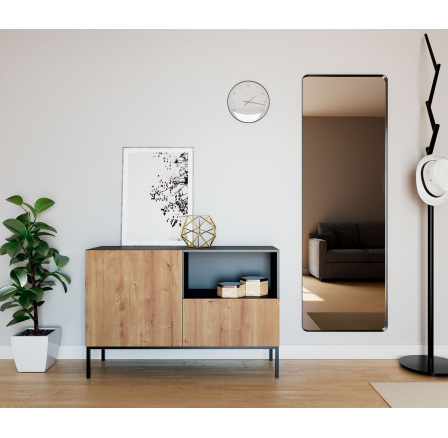 Lanzzi 120 Komoda Czarny Mat /Dąb Artisan Czarny Mat, Dąb Artisan 120x80