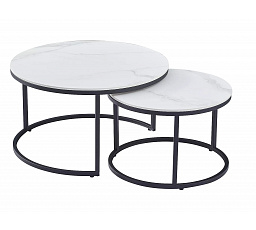 FERRANTE C konferencia asztal, fehér márvány hatás/fekete matt