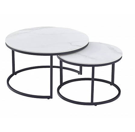 FERRANTE C konferencia asztal, fehér márvány hatás/fekete matt