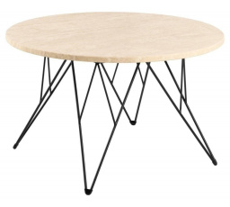 Prunus dohányzóasztal 80 cm travertin/fekete