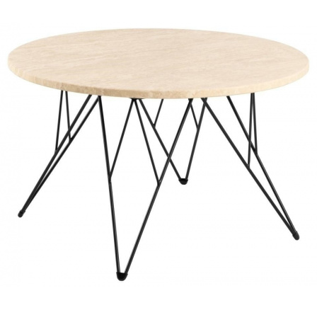 Prunus dohányzóasztal 80 cm travertin/fekete