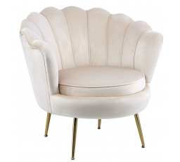 Bársony bézs fotel /arany lábak/ LC-032-1
