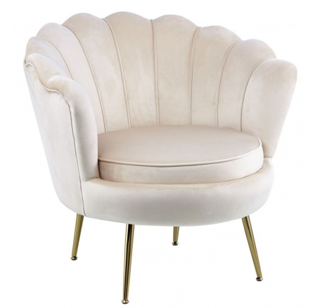 Bársony bézs fotel /arany lábak/ LC-032-1