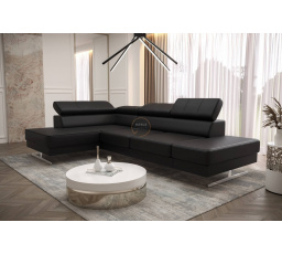 NAROŻNIK EMPORIO MINI 300x180 SKÓRA NATURALNA - lewa , Skóra czarna