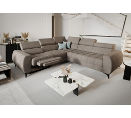 NAROŻNIK ROZKŁADANY PORTO II RELAX 255X258 CM - lewa , Odcienie ciemnego beżu