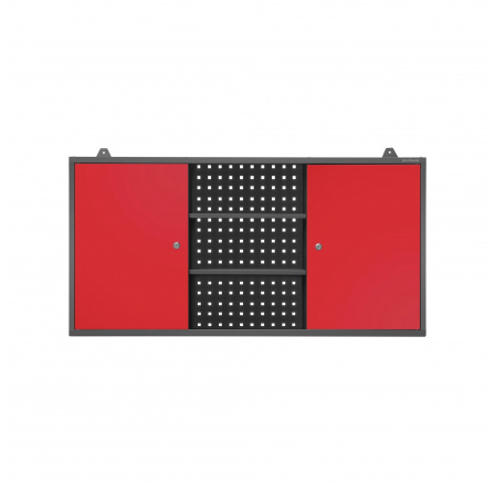 Fali garázsszekrény BEN, 1200 x 600 x 200 mm, antracit-vörös