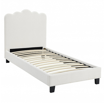 Łóżko 90x200 CRATER Kremowe Tkanina