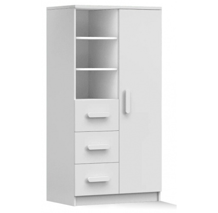 Polc 80 3S1D SMYK I - 05, Fehér Matt/Fehér