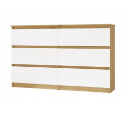 Komoda Malvína M6 120, dub artisan/bílá