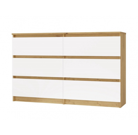Komoda Malvína M6 120, dub artisan/bílá
