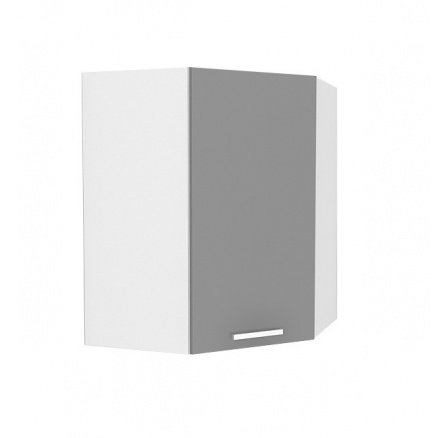 Kuchyňská horní rohová skříňka Femme NG, šedý lesk