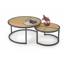 GARMINA dohányzóasztal, arany tölgy/fekete