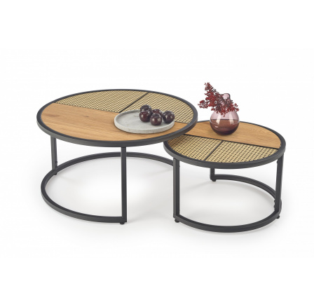 GARMINA dohányzóasztal, arany tölgy/fekete