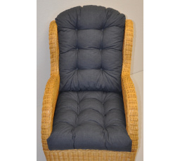 Polstr na ratanové křeslo - látka tmavě šedý melír