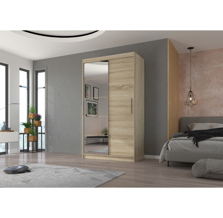 Tolóajtós szekrény tükörrel ESTI 120 Sonoma+Sonoma