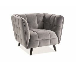 CASTELLO 1 Velvet fotel, szürke Bluvel 14/wenge