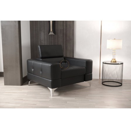 FOTEL TOSCANIA SKÓRA NATURALNA - Skóra czarna