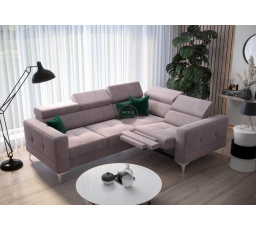 NAROŻNIK TOSCANIA RELAX Z FUNKCJĄ SPANIA 185X250 - Odcienie fioletu , prawa