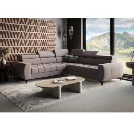 NAROŻNIK ROZKŁADANY PORTO MAX 255X255 CM - lewa , Odcienie szarości