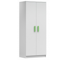 2D SMYK I - 06 Gardróbszekrény, Fehér Matt/Zöld