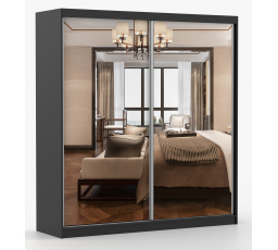 MULTI 20 gardróbszekrény - 203 cm, Fekete