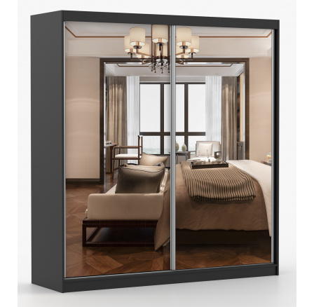 MULTI 20 gardróbszekrény - 203 cm, Fekete