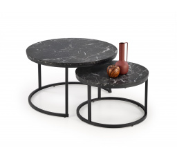 JAVA dohányzóasztalok, fekete márvány / fekete