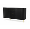 Komoda z szufladami Vesper 160 cm - czarny / złote nogi