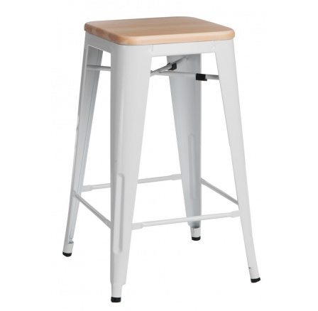 Paris Wood bárszék 65 cm fehér természetes fenyő