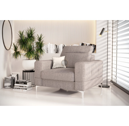 FOTEL TAPICEROWANY MALIBU 104 CM - Odcienie szarości