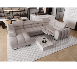 NAROŻNIK ROZKŁADANY ASPEN MAX II RELAX 198x350x170 CM - prawa , Odcienie beżu