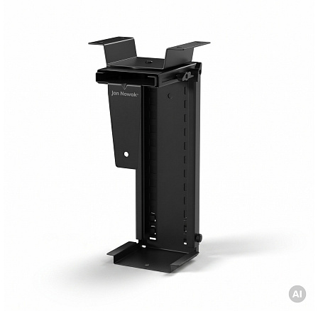 Asztal alá szerelhető számítógéptartó, állítható, fém, fekete: PC HOLDER