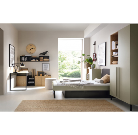 SERGIO 1 gyerekszoba, Eukaliptusz/Baltic Dune Tölgy/Fekete Onyx