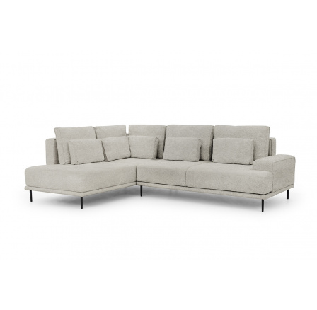 Rohová sedačka do obývacího pokoje Nicole L levá - béžová Loft 02/nožky černé
